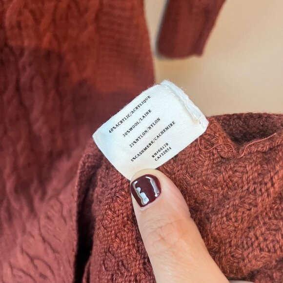 Anthropologie Sparrow Wool Cable Knit Sweater‎ Dress- Size XS - Picture 5 of 5